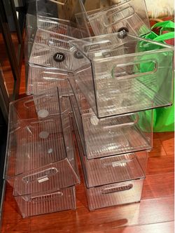 MDesign Stackable Kitchen Bin with Handles 15 x 8 x 6 × 1