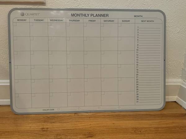 Monthly Calendar/Planner Large Dry Erase Board (work/family)