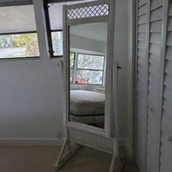 Stand Alone Mirror, Swing Mirror, Full Body Mirror, Aesthetic White Bedroom Vanity Mirror