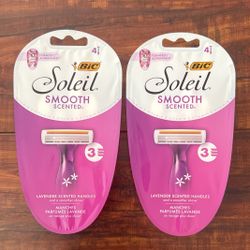 Bic Soleil SMOOTH Scented 3 Blade Disposable Razor: Lavender Scented Handles 4 Count Each ($6 Each Or 2 For $10)