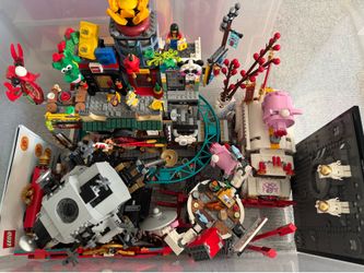 Built LEGO sets - Monkie Kid, Lunar Lander, Chinese New Year