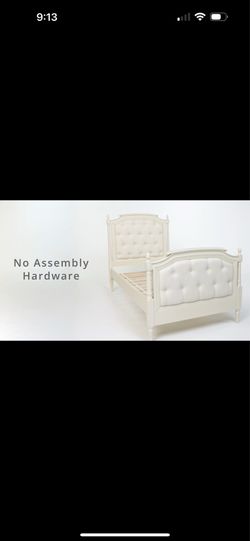 Pottery Barn Kids Blythe Upholstered Full Size Bed + Mattress – Like New (Open Box)