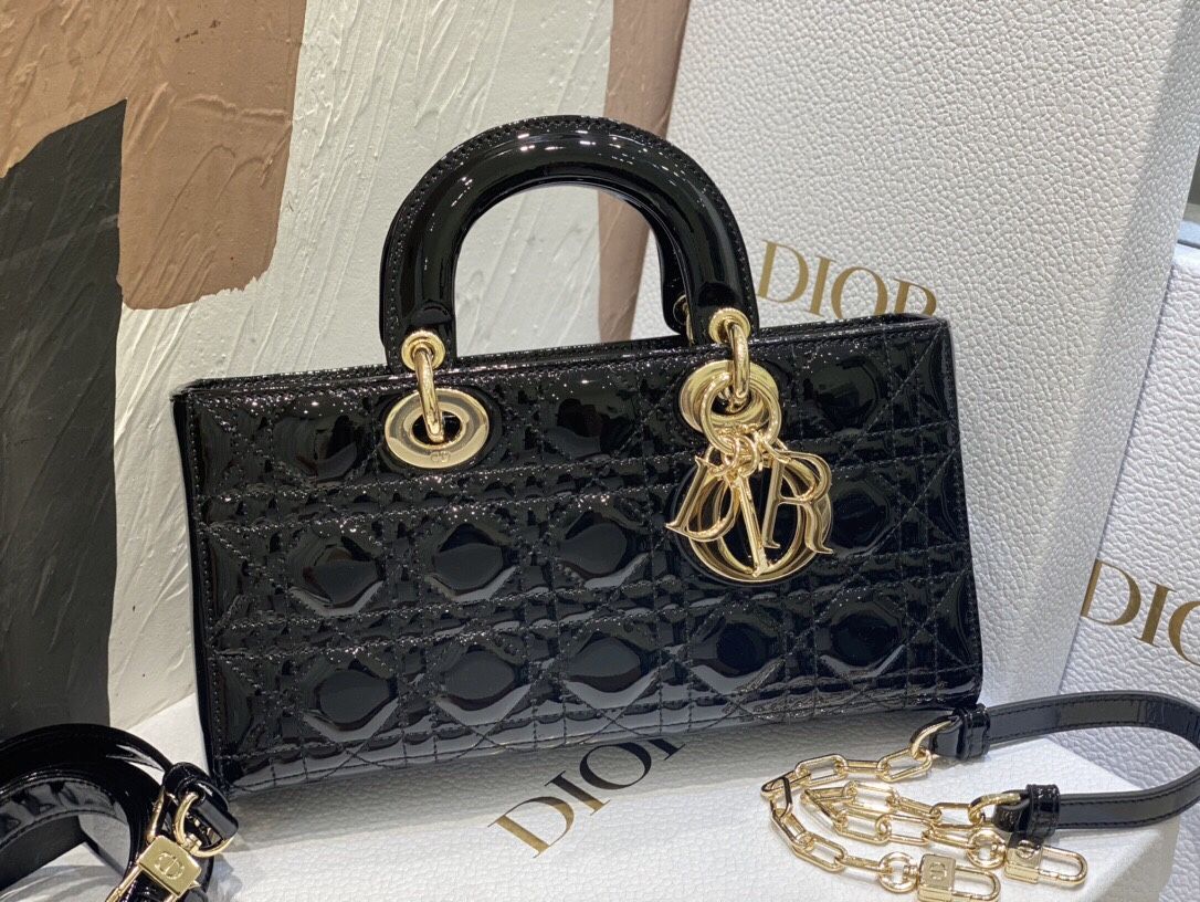 Ladies dior d-joy women's handbag black leather