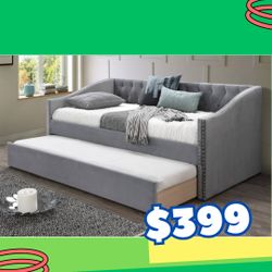 Brand New In Box Day Bed W/ Slats + Trundle   And 2 Mattresses. Pick Up  In Long Beach Or We Can Deliver For A Fee