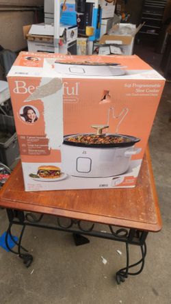 Beautiful 6 Qt Programmable Slow Cooker, White Icing by Drew Barrymore