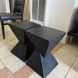 Black Wooden Couch Arm Tables 