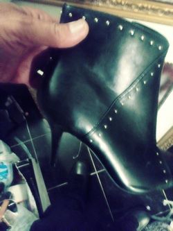 Sassy Black Ladies Designer shoes with studs 3" heels