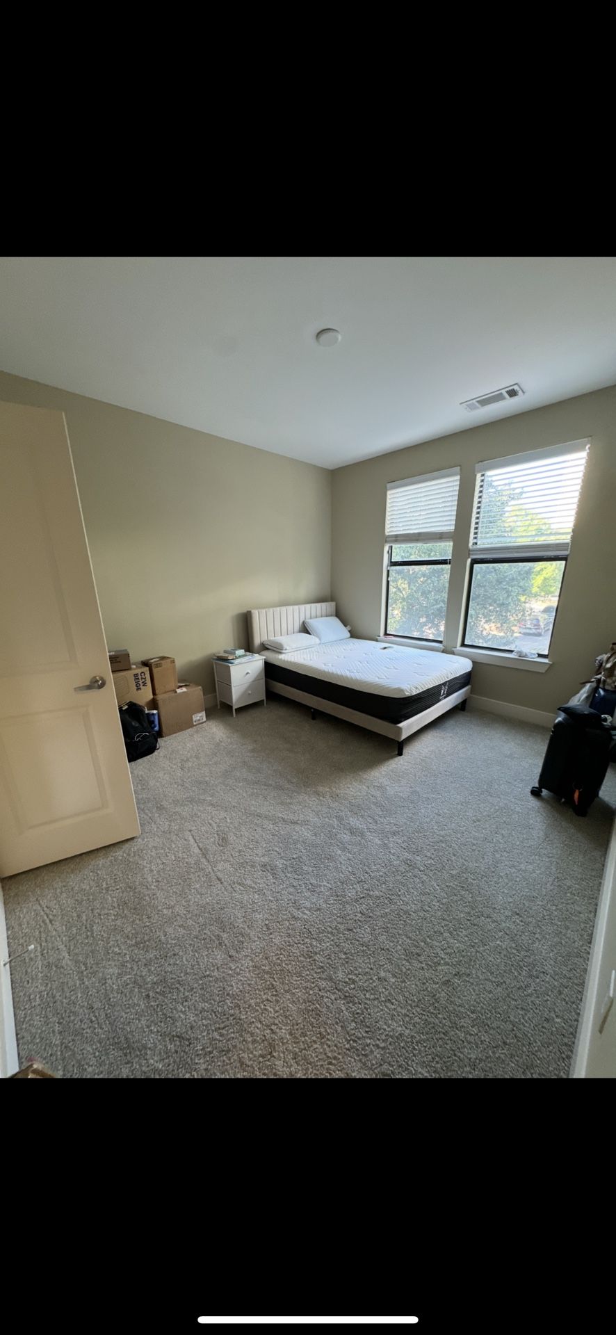 Full bed frame and memory foam mattress