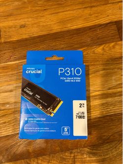 Crucial P310 2TB NVMe SSD (M.2 2280, PCIe Gen4, up to 7,100 MB/s) - NEW SEALED