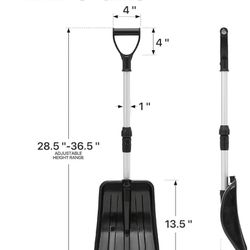 MoNiBloom Extendable Snow Shovel, Light Weight Polypropylene Blade with Aluminum Edge, Multifunctional & Compact Emergency Snow Shovel for Cars, Snowm