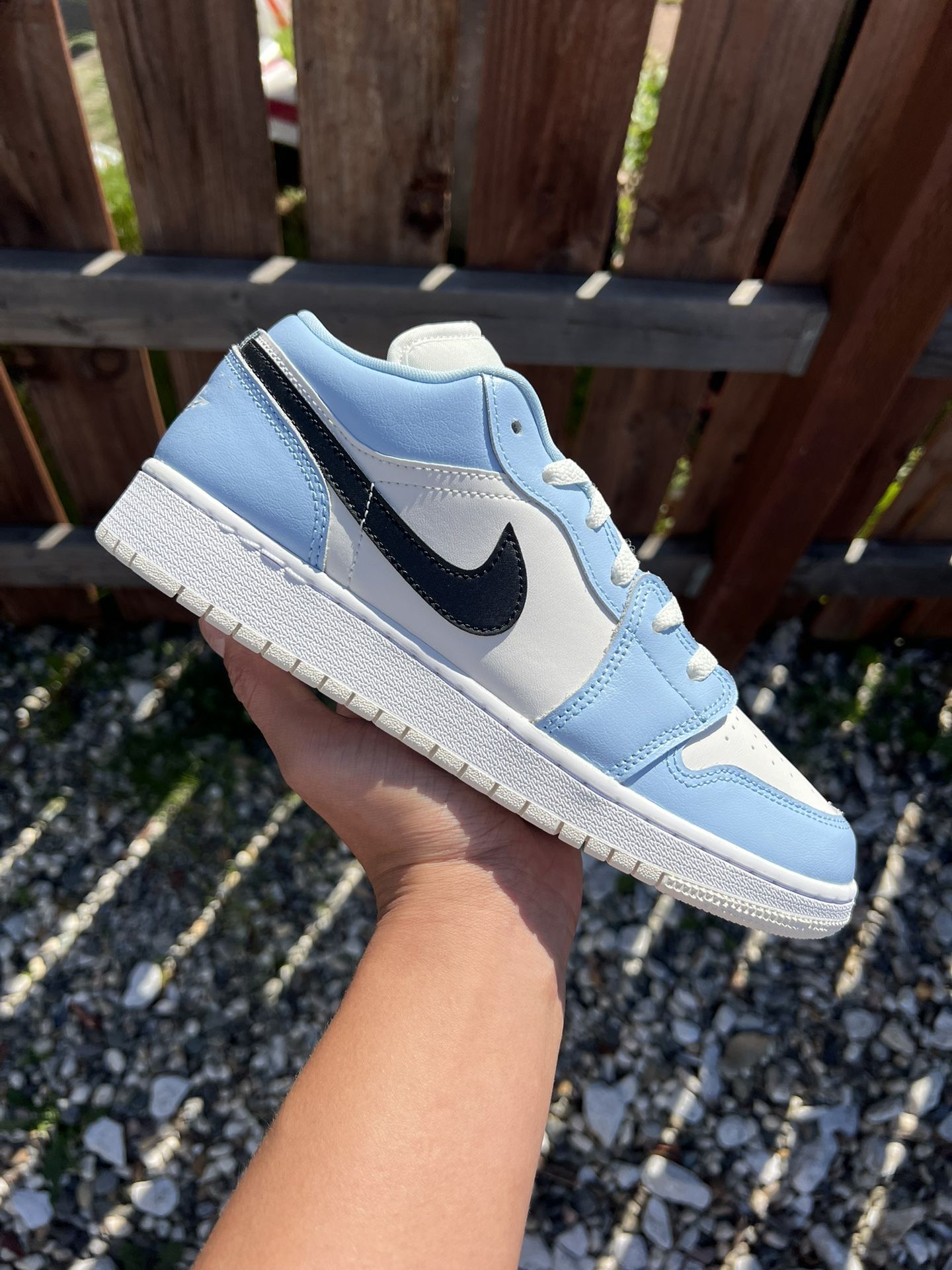 Jordan 1 Low Ice Blue Black (Size 7Y)