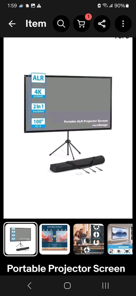 projector screen ARL ambient light