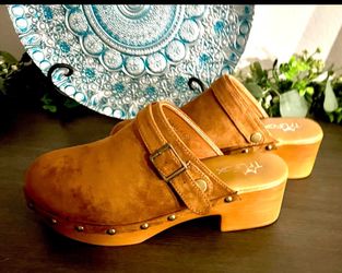 Brand new faux suede clogs
