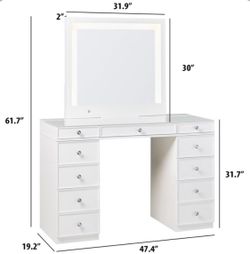 Costco tresanti kathryn vanity table with adjustable led lighted mirror