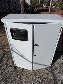 Cabinet for solar batteries/inverter