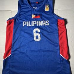 Pre Owned Fair See Last Photo For Measurements Pilipinas  Basketball Jersey  FIBA Asia PBA Philippines   #6 Chan  Blue Red Men  No Size Tag See Last P