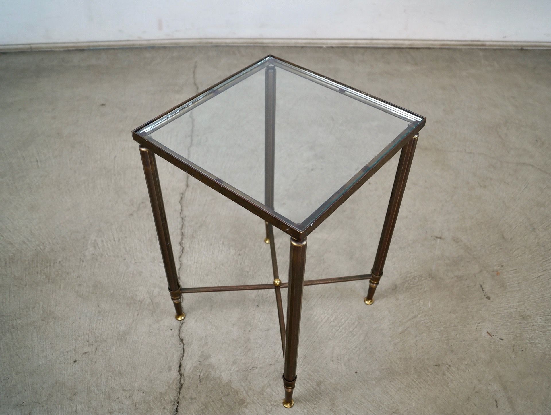 1960’s Hollywood Regency Solid Brass Side Table