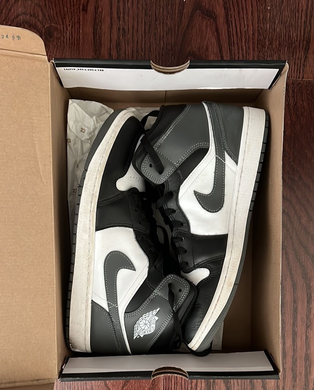 Men’s Size 12 USED Nike Air Jordan 1 Mid Black/Iron