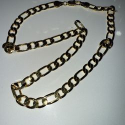 Gold Over Silver Chain Figaro Link
