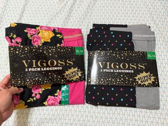 Brand new girls soft cotton leggings 4pc together size XL 14
