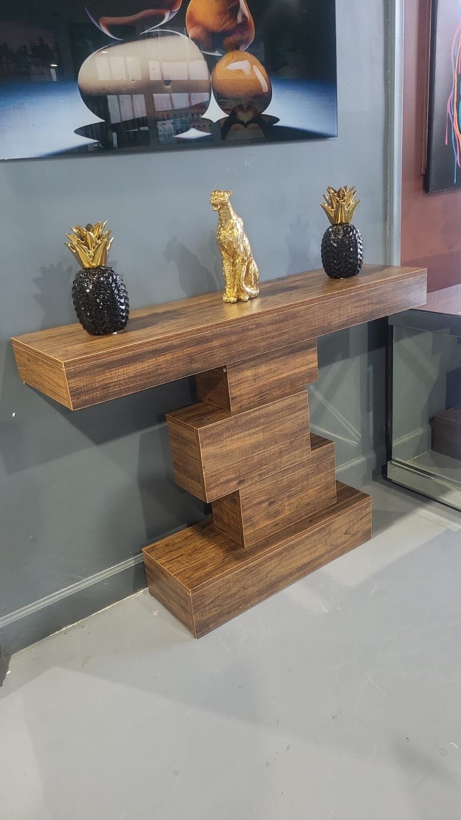 NEW CONSOLE TABLE BROWN 47x16x30