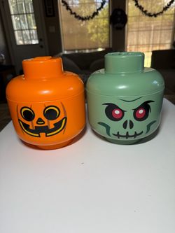 LEGO Halloween Head Storage Containers Set of 2