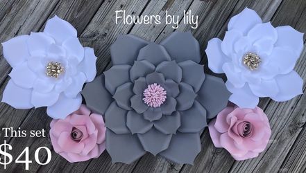 Paper flowers set