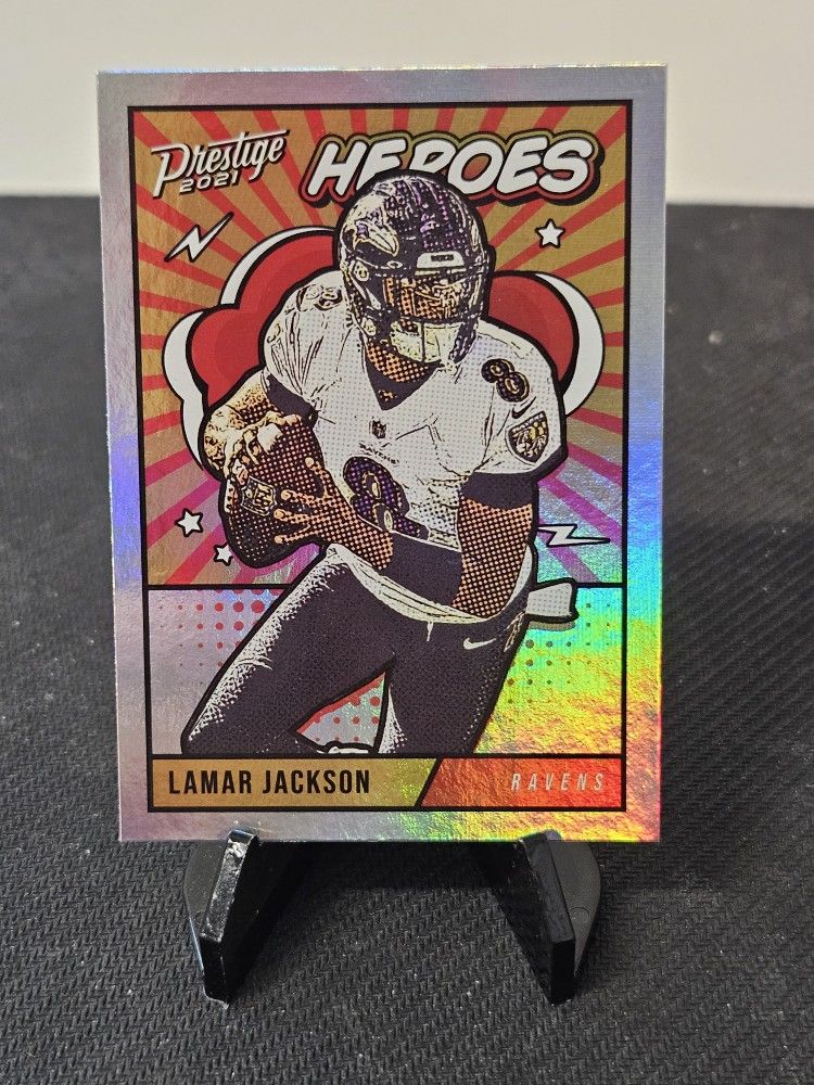 2021 Panini Prestige Heroes Lamar Jackson Silver #HE-2 Baltimore Ravens