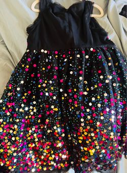 Black Multicolor Sequin Party Dress
