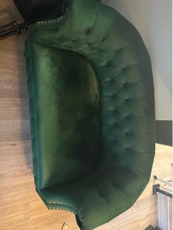 Emerald Green Velvet Tufted Loveseat