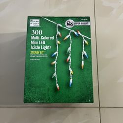 300 Multi-Colored LED Icicle Christmas Lights – New in Box