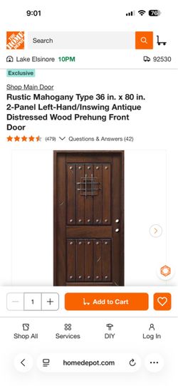 Solid wood entry door