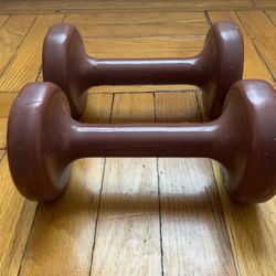 2 Bollinger 8.32lb each Maroon Plastic Covered Dumbbells In Total 16..64
