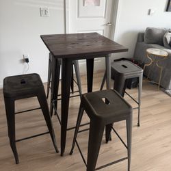 High Top Table & 4 Chairs