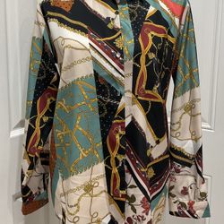 NWOT ZARA Women’s Buttoned Down Cuffed Sleeves, Loose Fit Shirt, Size M