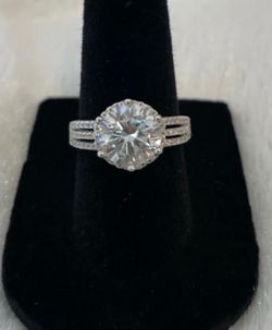 3.0 ct Moissanite 925 sterling silver women’s ring size 6
