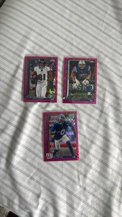 Topps Chrome Pink Refractor NFL Cards Lot of 3