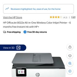 HP 8022e All In One Printer $50 OBO