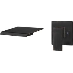 Aolemi Tub Faucet Waterfall Bathtub Faucets Wall Mount Tub Filler Bathroom Sink Single Handle with High Flow Spout Rough-in Valve Included Oil Rubbed 