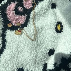 Hello Kitty gold necklace and earrings 