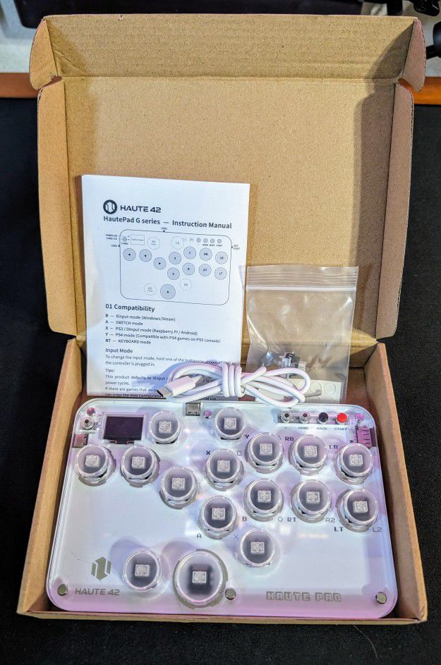 Lubed & Filmed Haute 42 G16 Series Hitbox Controller PC/Switch/PS3/PS4 Hotswap SOCD 