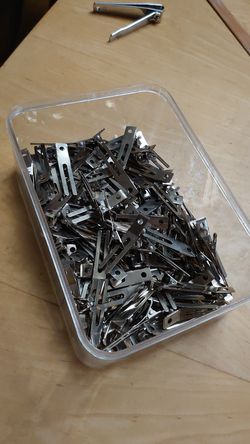 a lot of metal hair clips