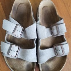 Birkenstock Arizona Suede Taupe Regular Women Size 41 10 10.5 $60  