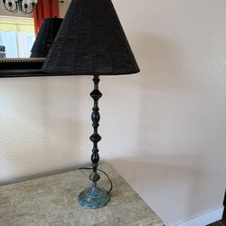 Turquoise brown beaded lamp