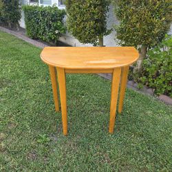 SMALL WOOD CRESCENT HALL TABLE