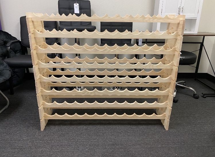 New 96 Bottles Wine Rack 8-tier Wooden Stackable Wine Caller Rack