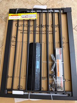 Cumbor 36 in Extra Tall Baby Gate for Stairs, 29.7-51.5 in Dog Gate Black Auto Close & Double Lock for Doorways,