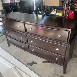 Dresser Modern large 6 drawers wooden dark cherry Dresser
