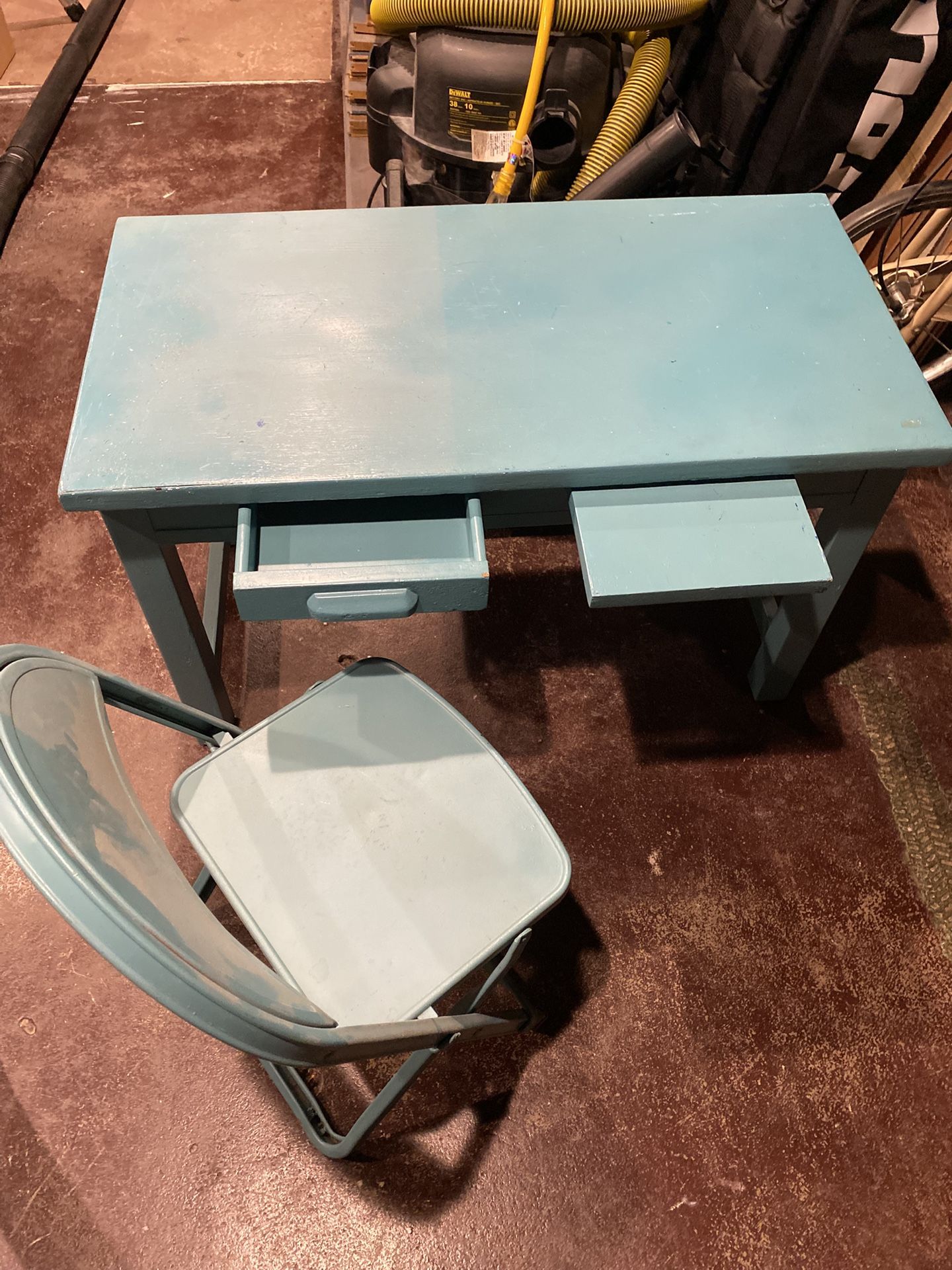 Vintage Kids Desk W/ Metal Chair