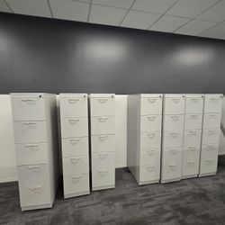 Metal File Cabinet With Key By Herman Miller 